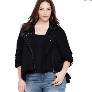 Torrid moto style studded black collar jacket size 2 (2Xl) T65